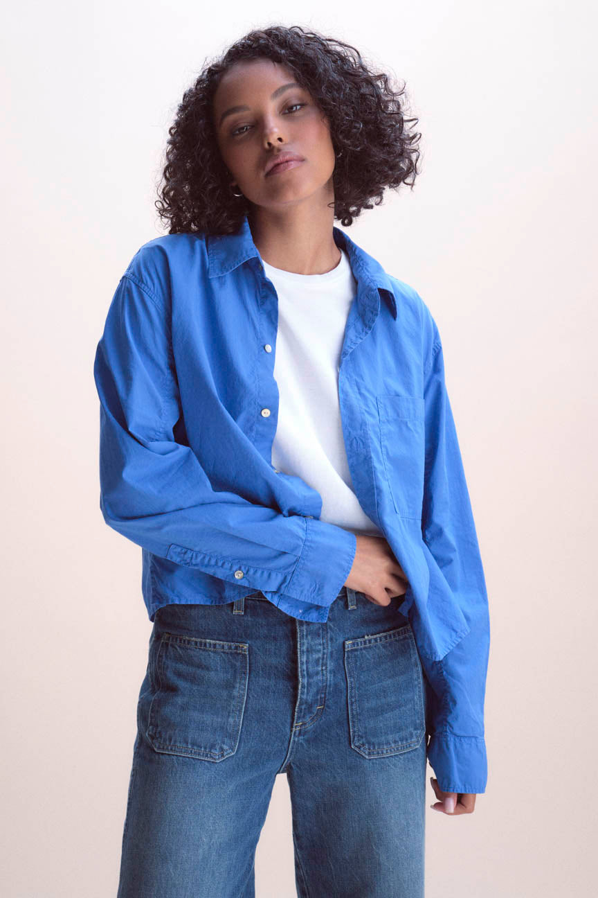 Ruth Crop Shirt - French Blue