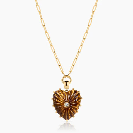 Malene Tiger's Eye Clip Necklace