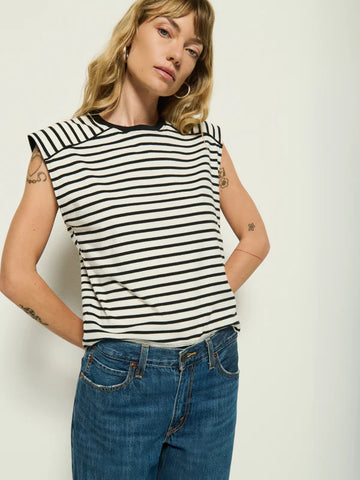 Perry Muscle Tank - Cross Walk Stripe
