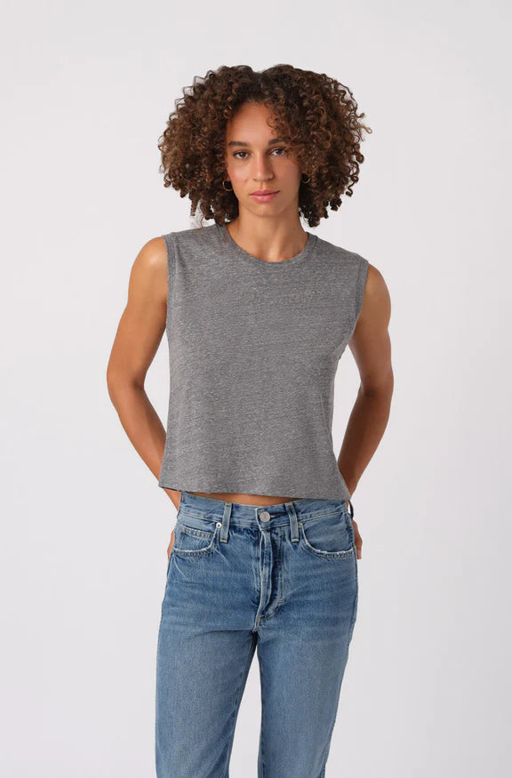 Sleeveless Babe Tee - Heather Grey