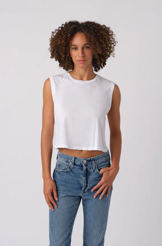 Sleeveless Babe Tee - White