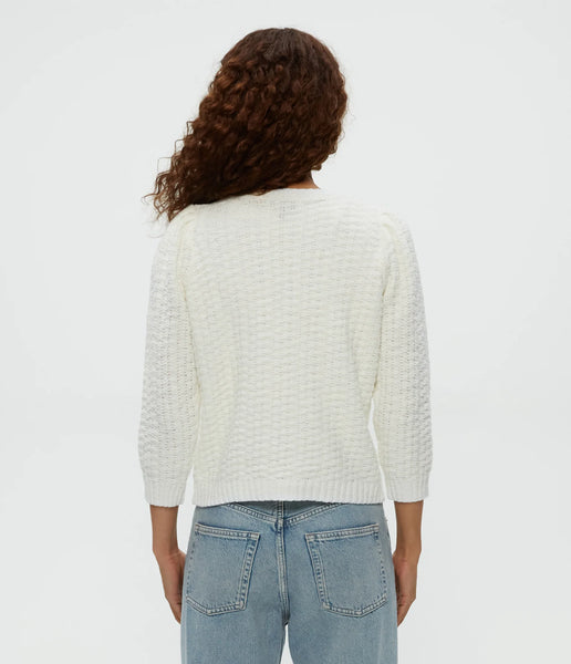 Leonora Puff Sleeve Sweater - White