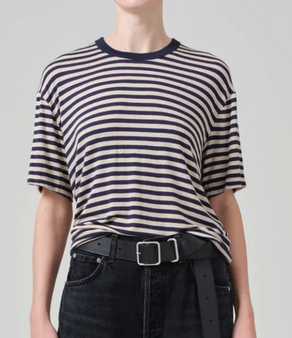 Elisabetta Relaxed Tee - Navy Stripe