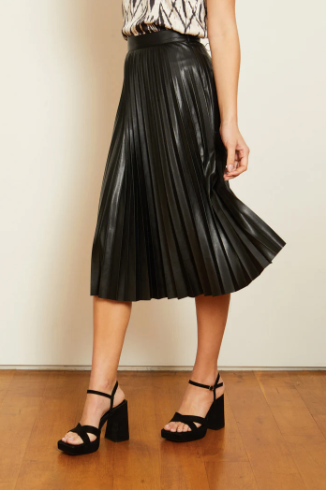 Annette Vegan Leather Skirt - Black