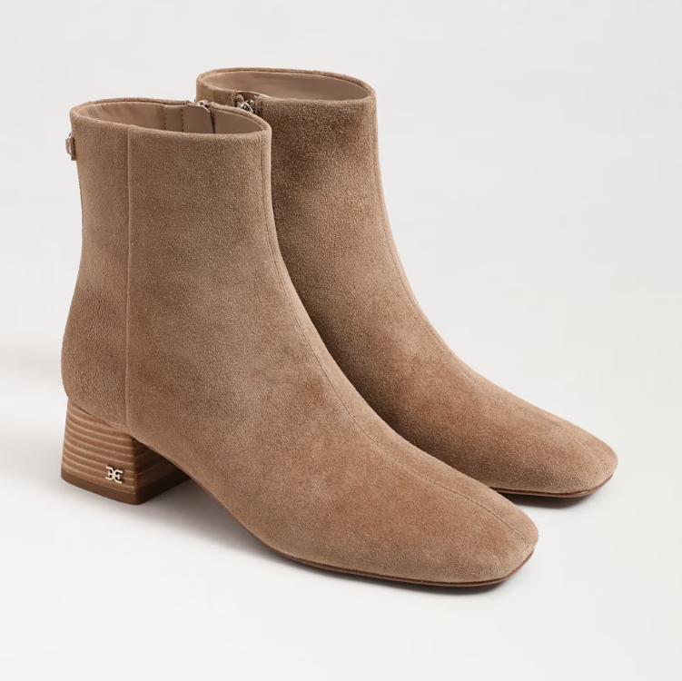 Paige Bootie - Almond Taupe Suede