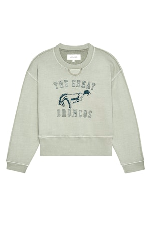 The Floral Applique Sweatshirt - Smoke Green