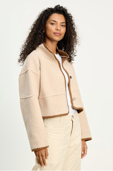 Kelly Reversible Sherpa Jacket - Tobacco