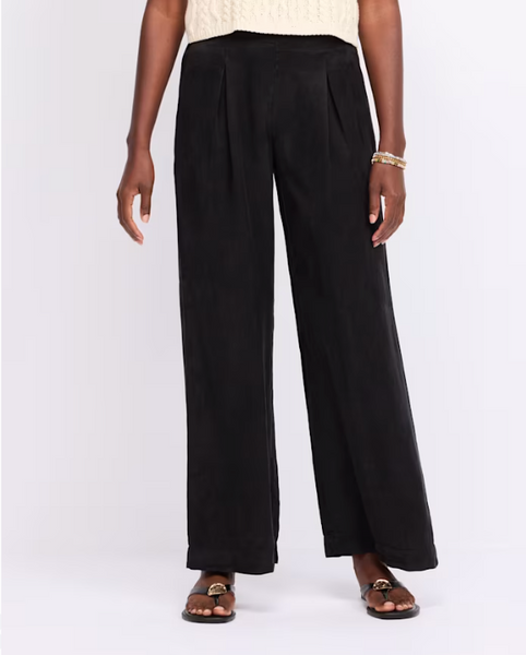 Inverted Pleat Wide Leg - Black