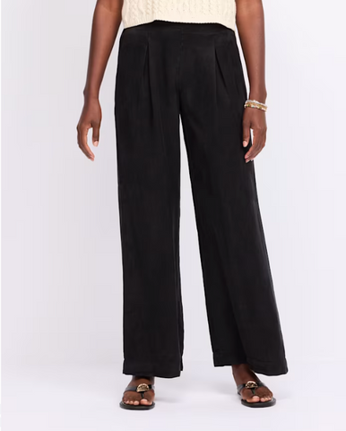 Inverted Pleat Wide Leg - Black