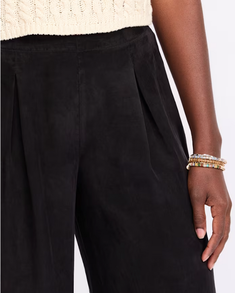 Inverted Pleat Wide Leg - Black