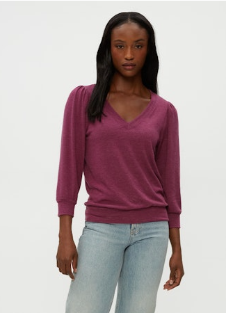 Gabriella V Neck - Garnet