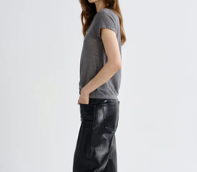 Long Line Adine Tee - Grey Heather