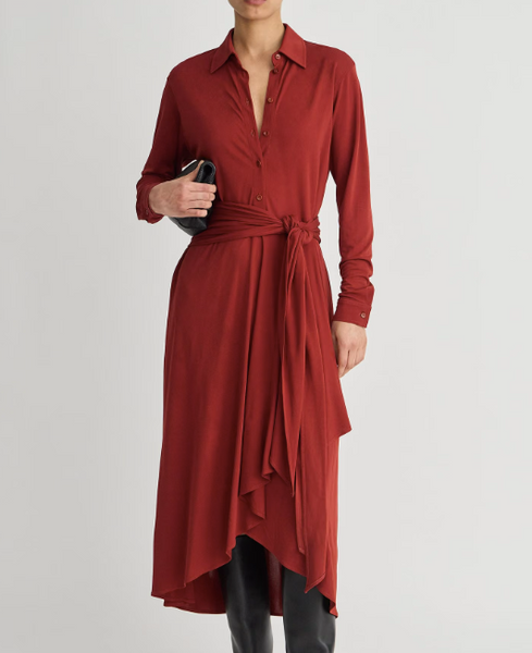 Merce Slinky Wrap Dress - Cinnamon