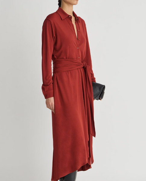 Merce Slinky Wrap Dress - Cinnamon