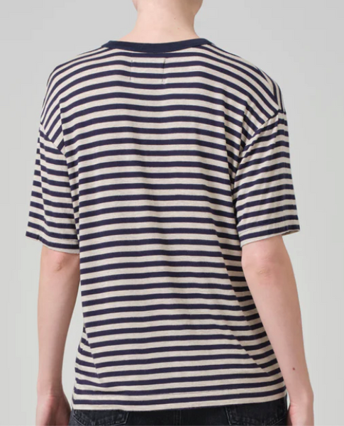 Elisabetta Relaxed Tee - Navy Stripe