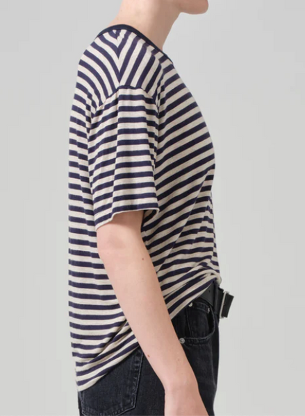 Elisabetta Relaxed Tee - Navy Stripe