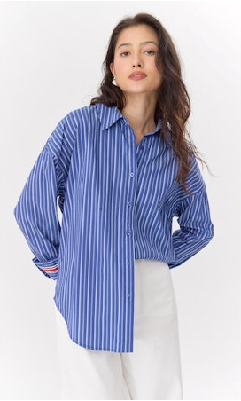 Hattie Stripe Shirt - Blue/White