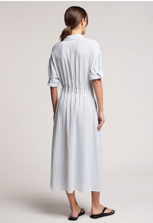 Saron Dress- White/Blue