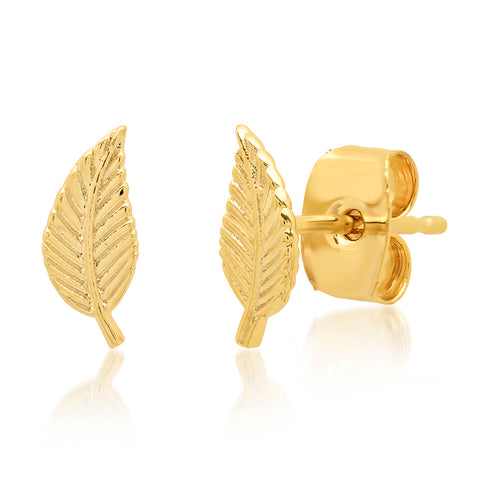 Mini Leaf Studs - Gold