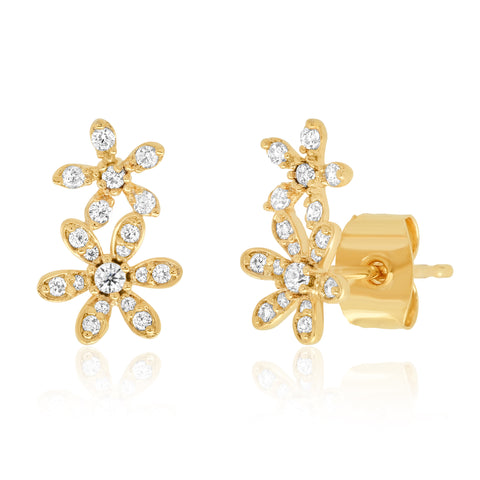 Gold Pave Flower Climber
