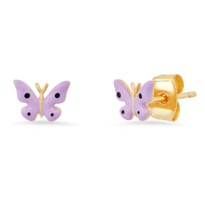 Enamel Butterfly Stud - Lavender