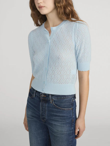 The Delicate Cashmere Cardi - Sky Blue
