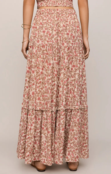 Mora Floral Skirt - Sandshell