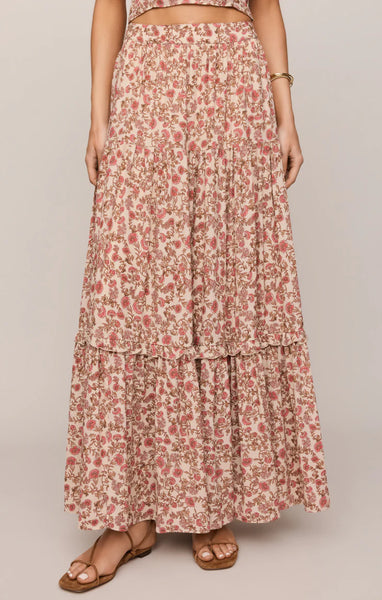 Mora Floral Skirt - Sandshell
