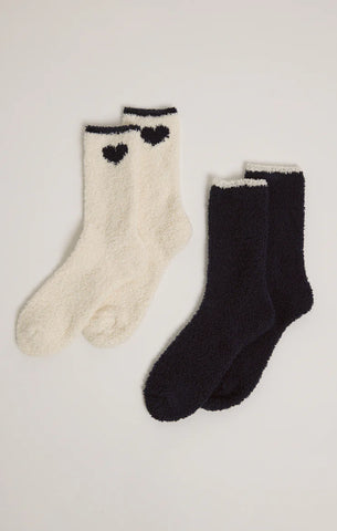 Navy Heart Socks