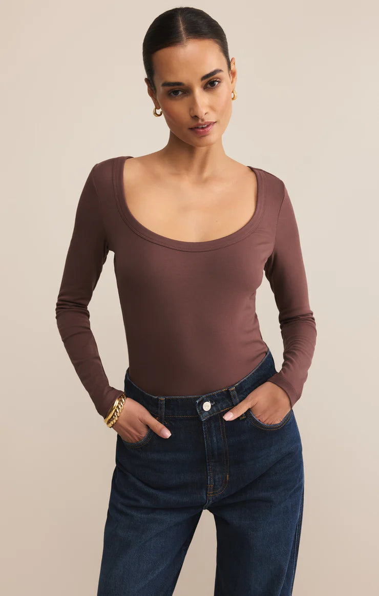 Second Skin Scoop Top- Sandalwood