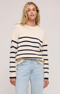 Boyfriend Striped Sweater - Sea Salt