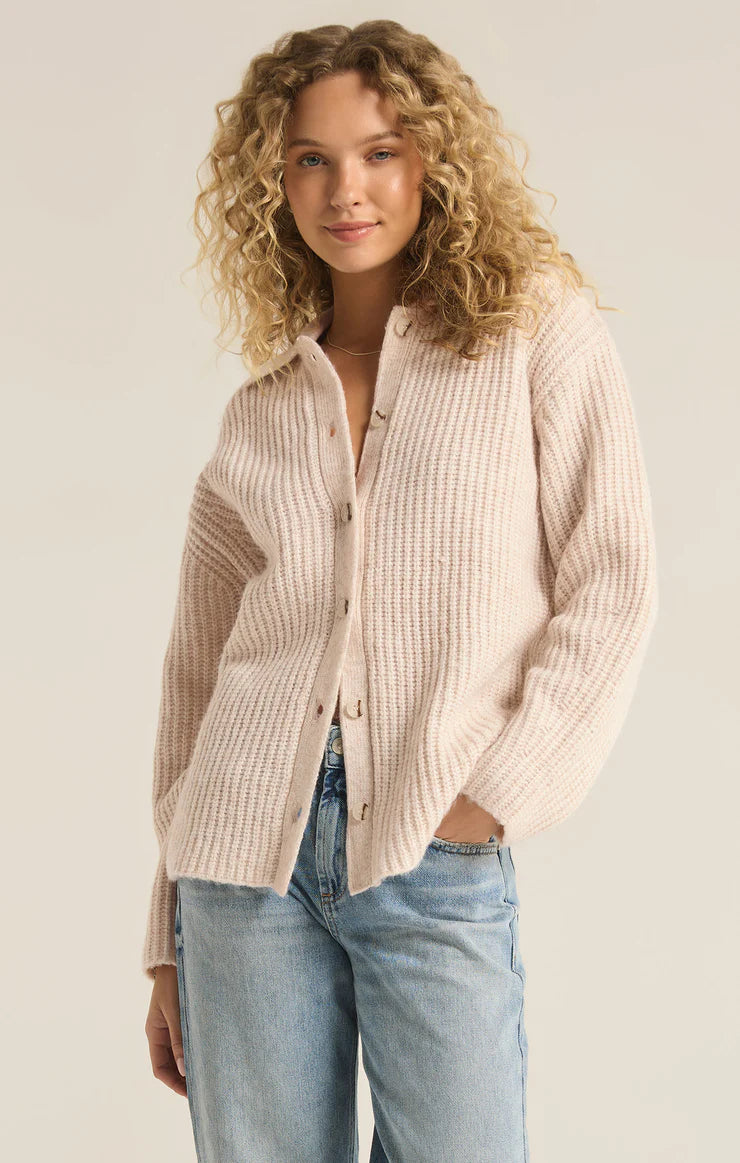 Lennie Button Up Sweater - Oatmeal