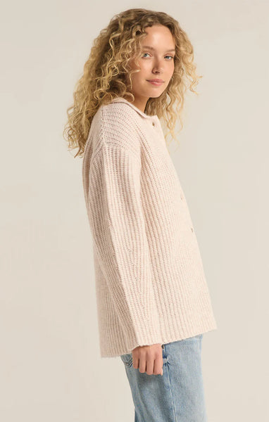 Lennie Button Up Sweater - Oatmeal