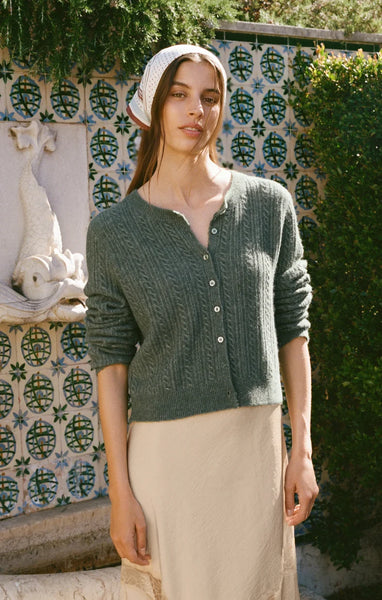 Z Supply Medina Pointelle Cardi - Green