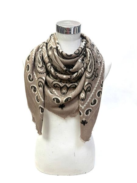 Sasha Bandana Scarf: Taupe