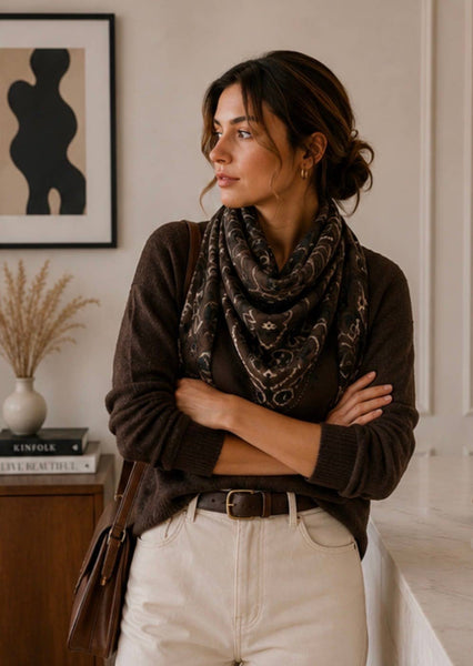Sasha Bandana Scarf: Cafe