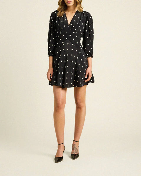 Paulina Dress - Black Polka Dots