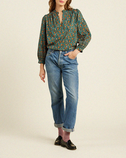 Bailey Blouse - Botanical Border