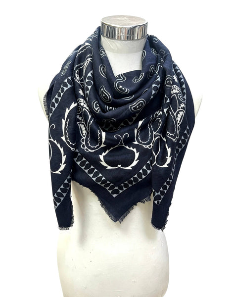 Julia Large Bandana Scarf - Blue