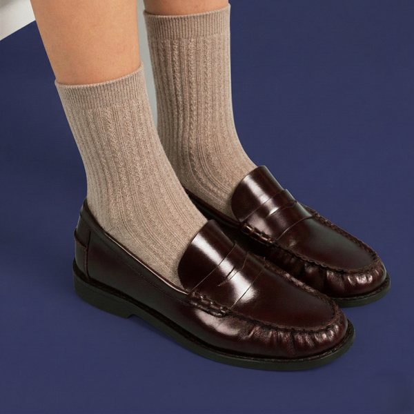KLUE Pointelle Socks| Mocha