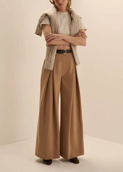 Pleat Pant - Camel