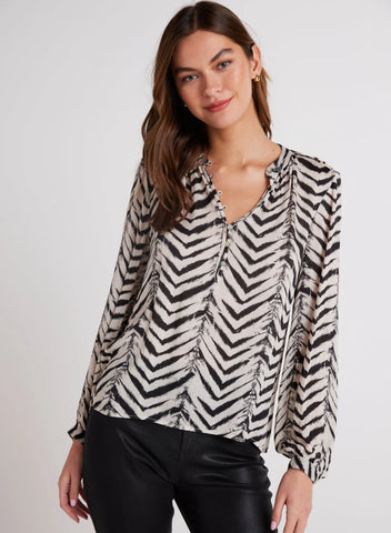 Half Placket Pullover - Batik Chevron