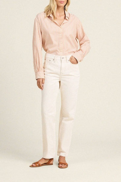 Emilia Oversized Shirt - Maple Stripe