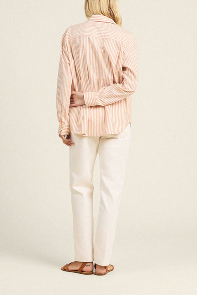 Emilia Oversized Shirt - Maple Stripe