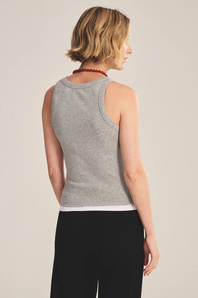 Orion Tank - Heather Grey/White