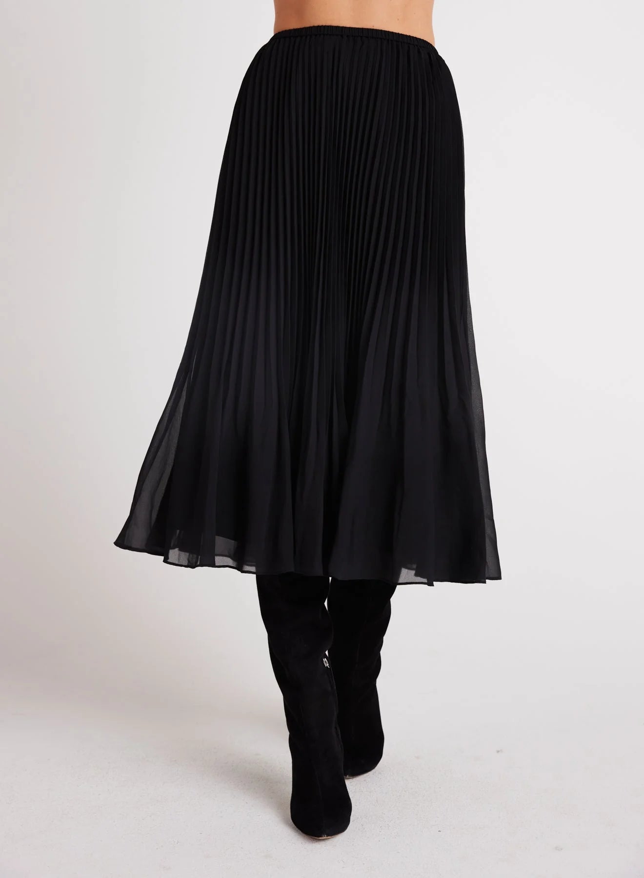 Sunburst Pleat Skirt - Black