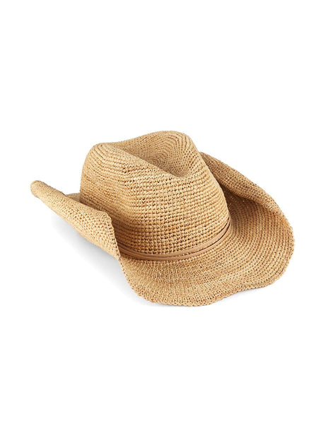 Raffia Crochet Cowboy - Natural/Tan