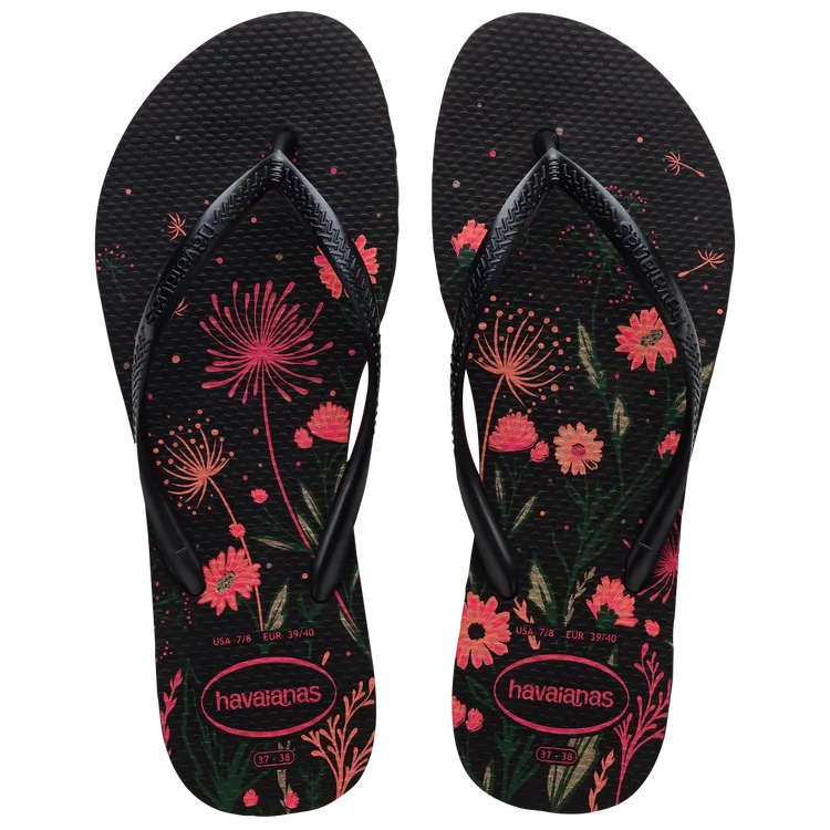 Slim Organic Sandal - Black/Pink