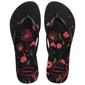 Slim Organic Sandal - Black/Pink